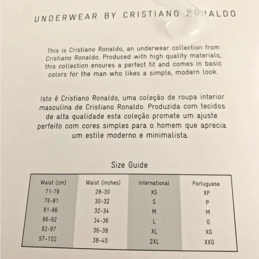 NEW Size XL Cristiano Ronaldo CR7 Underwear Collection 3 Pack White Briefs - Picture 5 of 7